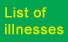 List of illnesses